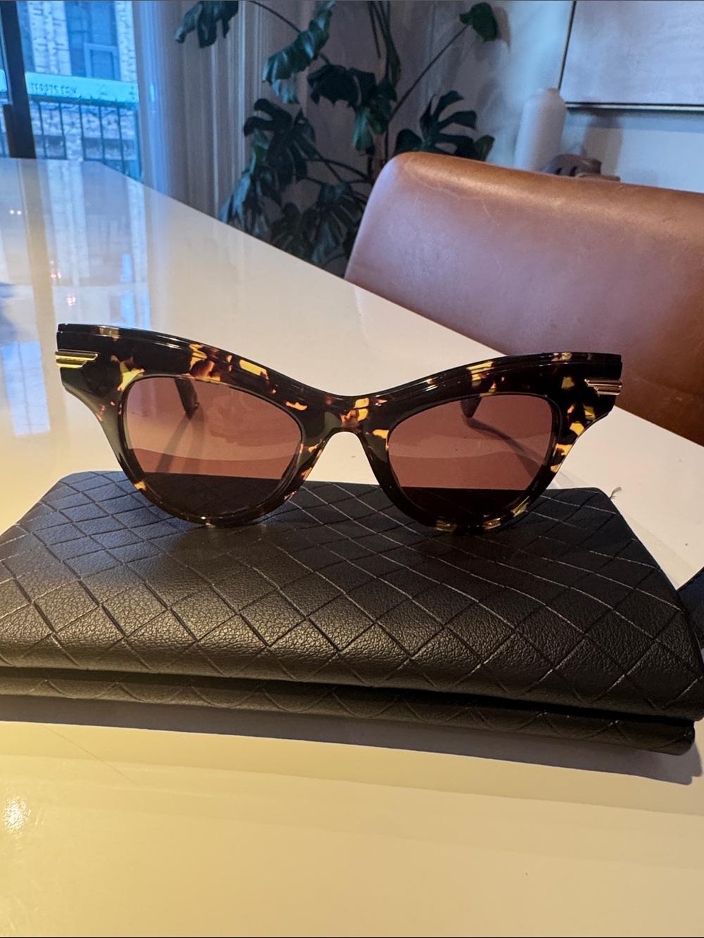 Bottega Veneta BV1004S Havana Brown with Brown Sunglasses